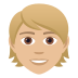 👱🏼 person: medium-light skin tone, blond hair display on JoyPixels